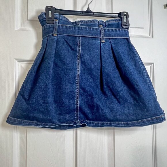 Altar'd State Dark Wash Denim Paper Bag Mini Skirt Size XS - Picture 3 of 6